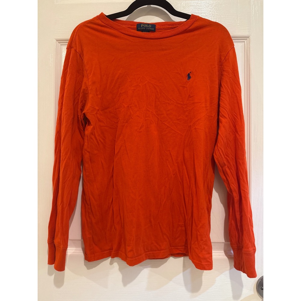 Polo Ralph Lauren Long Sleeve T-Shirt‎ Cotton Casual Top Orange L